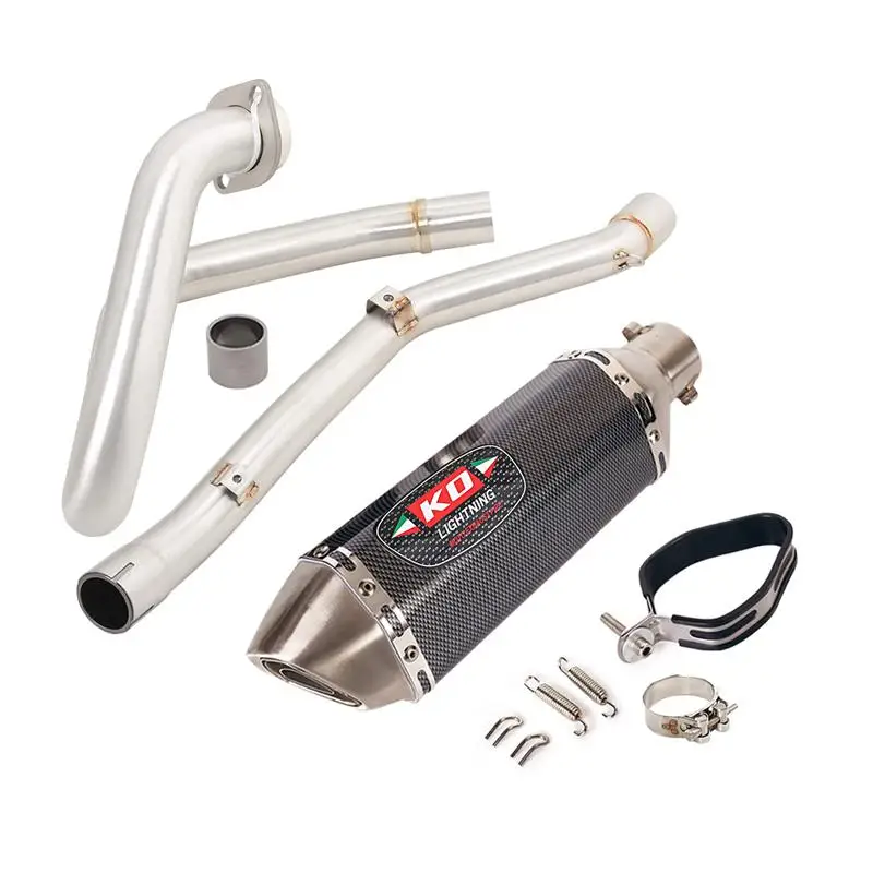 For SUZUKI DR-Z400 S E DRZ400 SM 2000-2022 Motorcycle Exhuast Front Mid Connect Pipe Slip On 370mm Muffler Escape Exhaust System