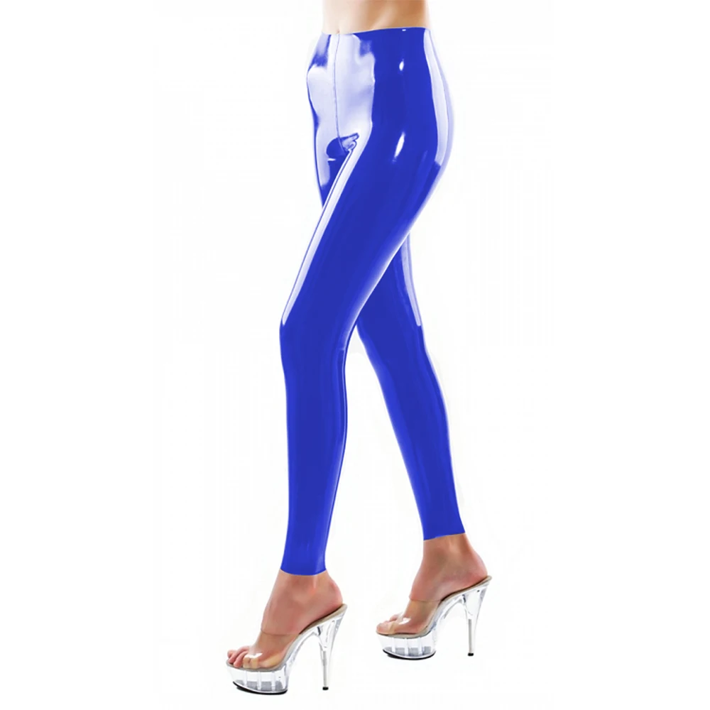 PVC pants trousers Women Leggings High Waist Elastic PU Leather Skinny Pants Shiny Wet Look Metallic Latex Ankle-Length Bottom