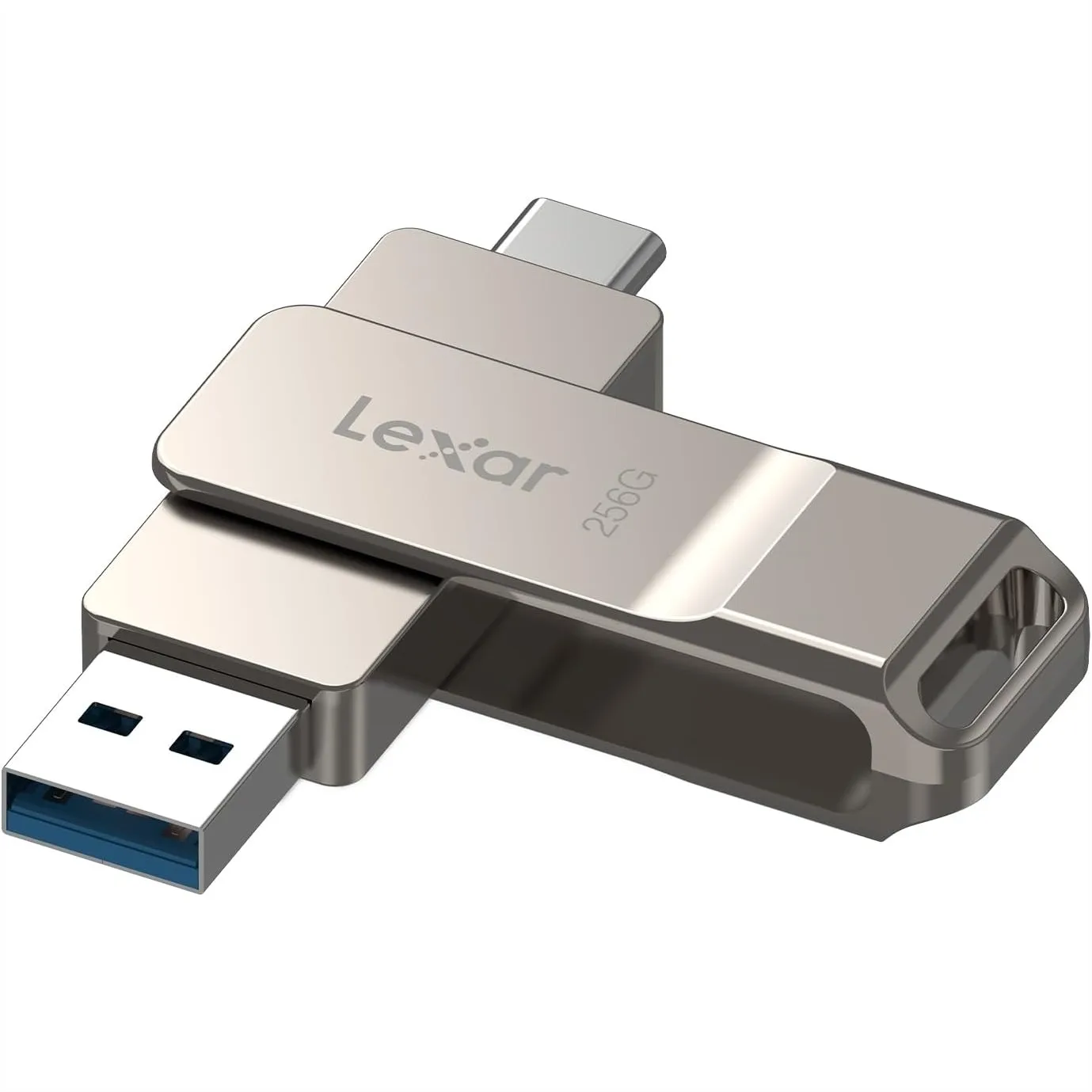 256GB Dual USB 3.2 Gen 1 Type-C Flash Drive, USB-A & Type-C OTG Jump Drive with 100MB/s Transfer, Metal Swivel Design