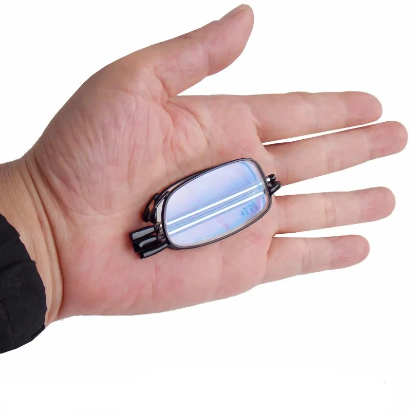 Ultra Thin Folding Reading Glasses, Portable Telescopic Arm Glasses, Men's and Women's Reading Glasses