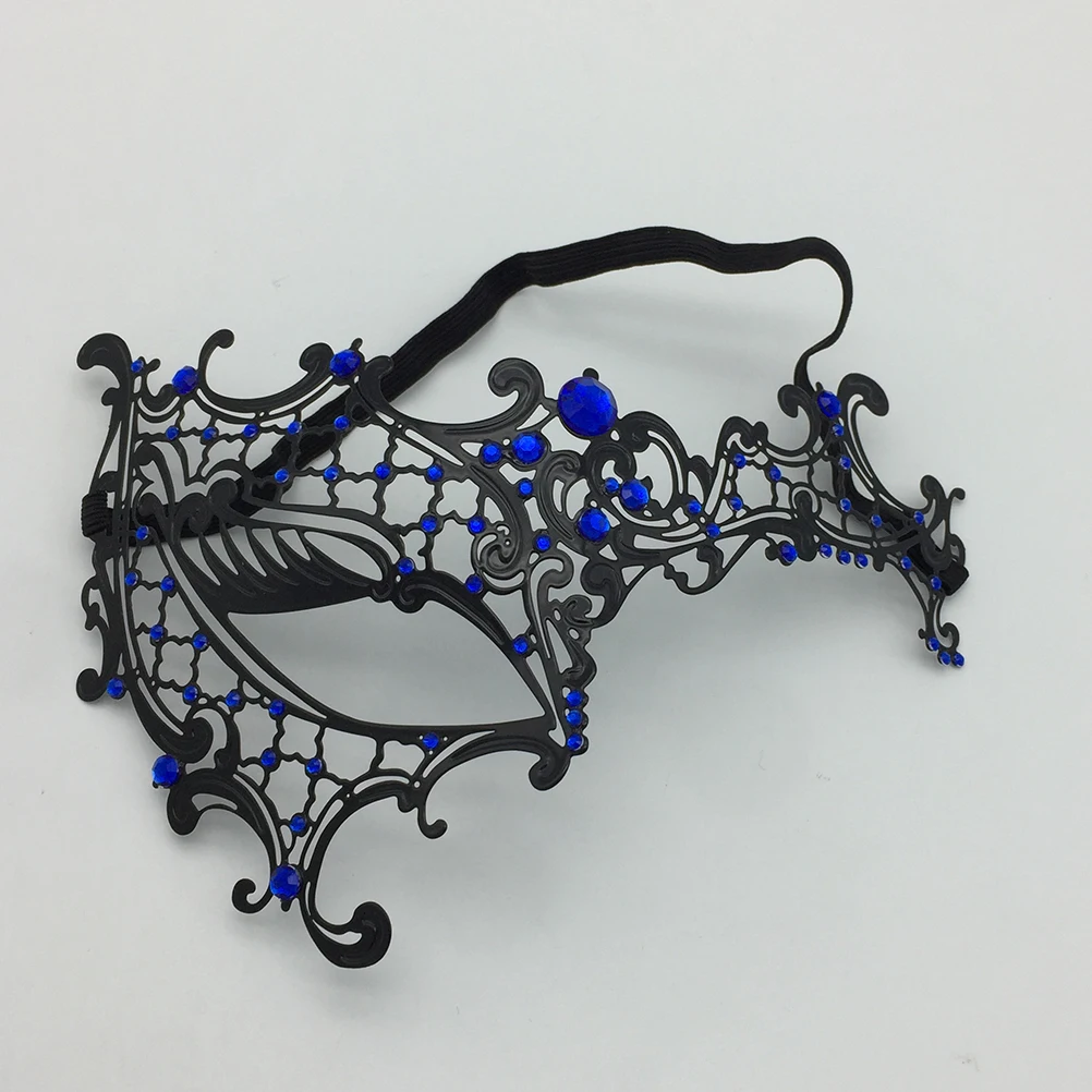 

Venetian Mask Rhinestone Metal Half Face Mask Cosplay Costume For Halloween Carnival Masquerade Adjustable Adult Kids Party