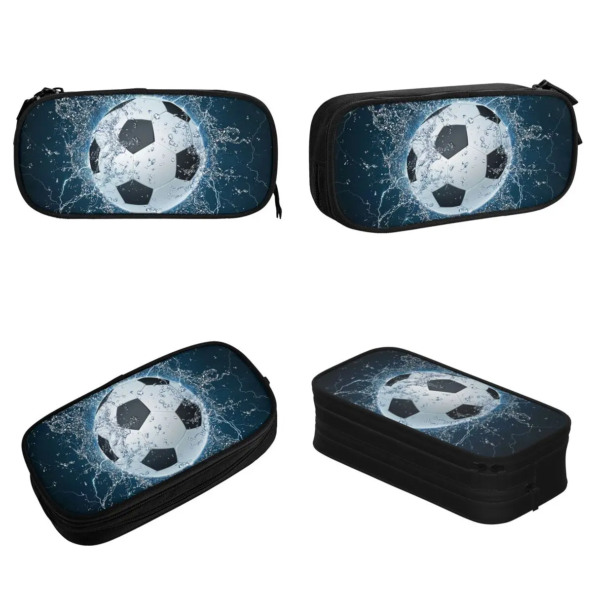 Soccer Ball Pencil Cases Football Sports Pencil Pouch Pen Box for Student Big Capacity Bag School Supplies Zipper Stationery