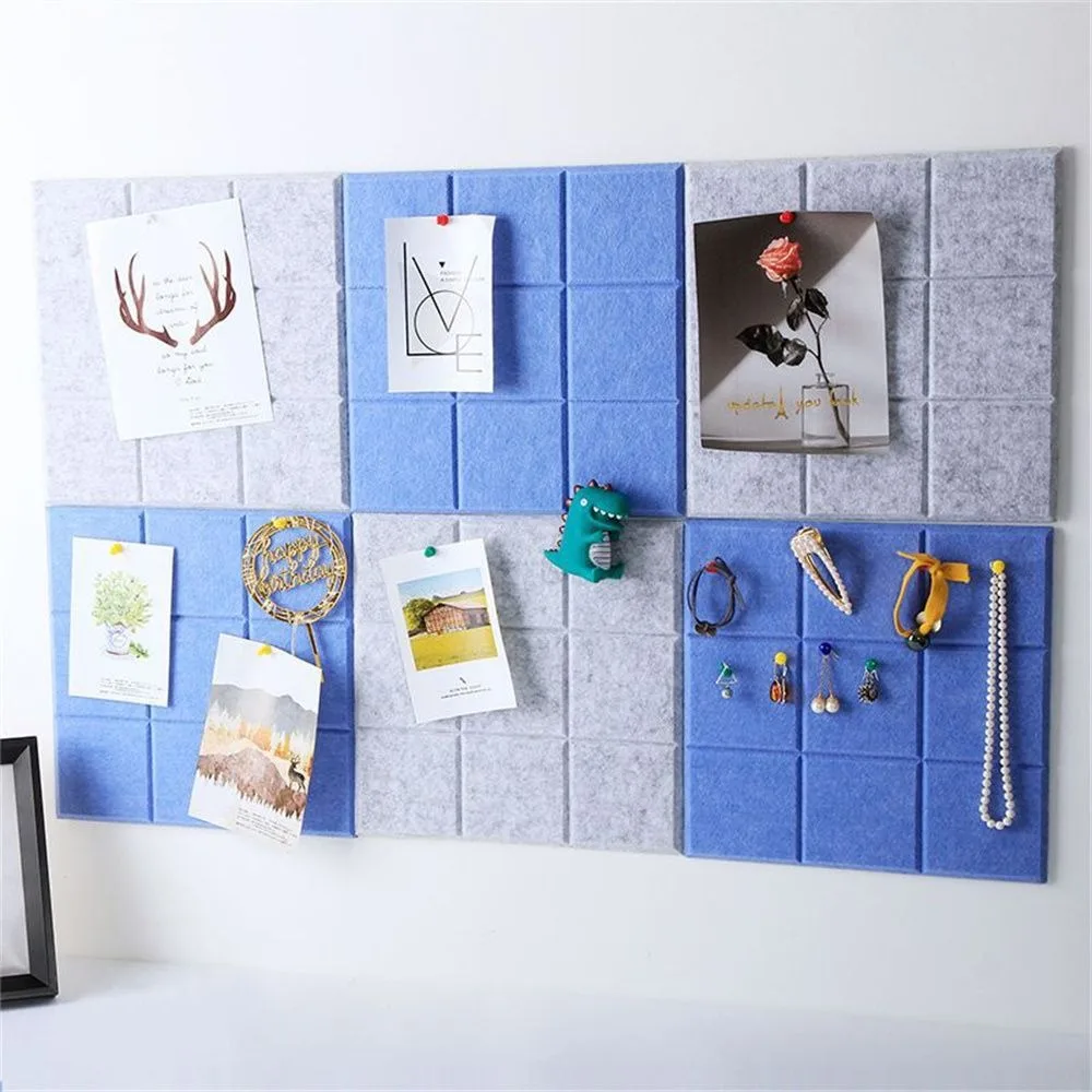 30x30cm Grid Felt Wall Panel Art Decorative Polyester Fiber Sound-absorbing Board Display Board Background Wall Photo Wall