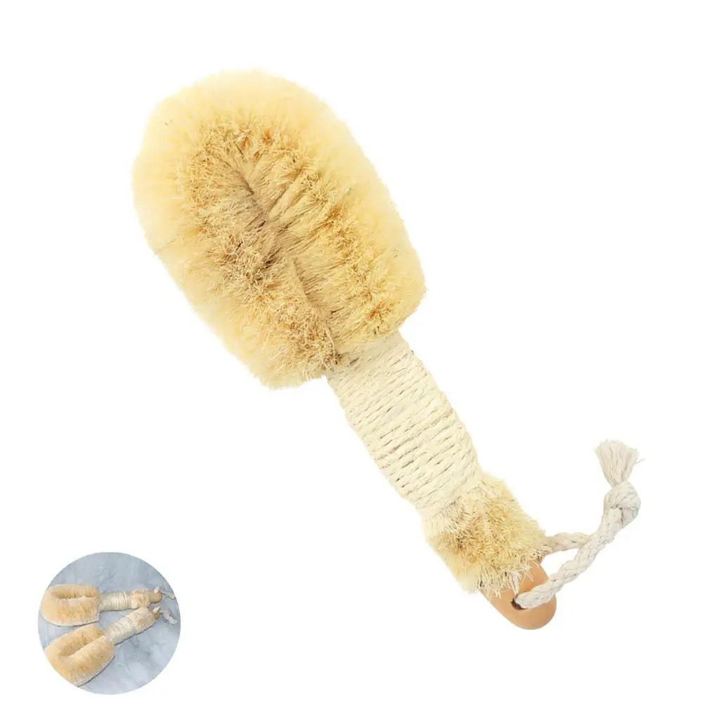 Brosse en Sisal à saisir, douche suspendue, résistante à l'usure, brossage sec, outil de frottement propre, bain, Massage exfoliant multi-usages