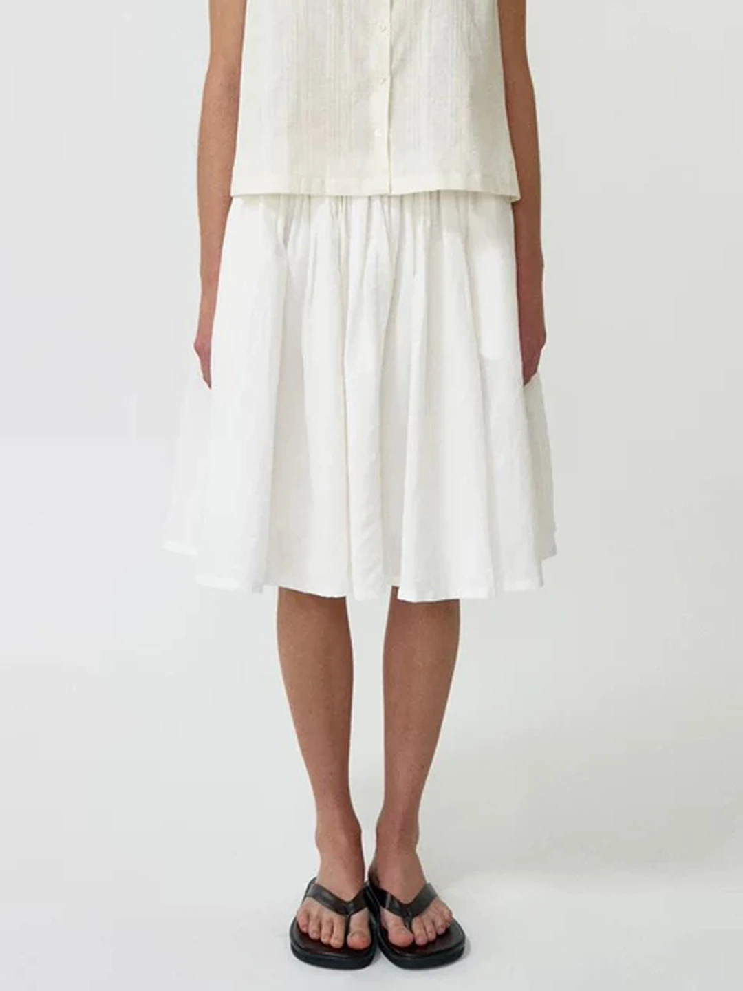 

Nothing Written Women's Midi Skirts Summer 2025 New Pure Color Long ort Skirts Comfortable Cotton Linen Blend A-Line S...