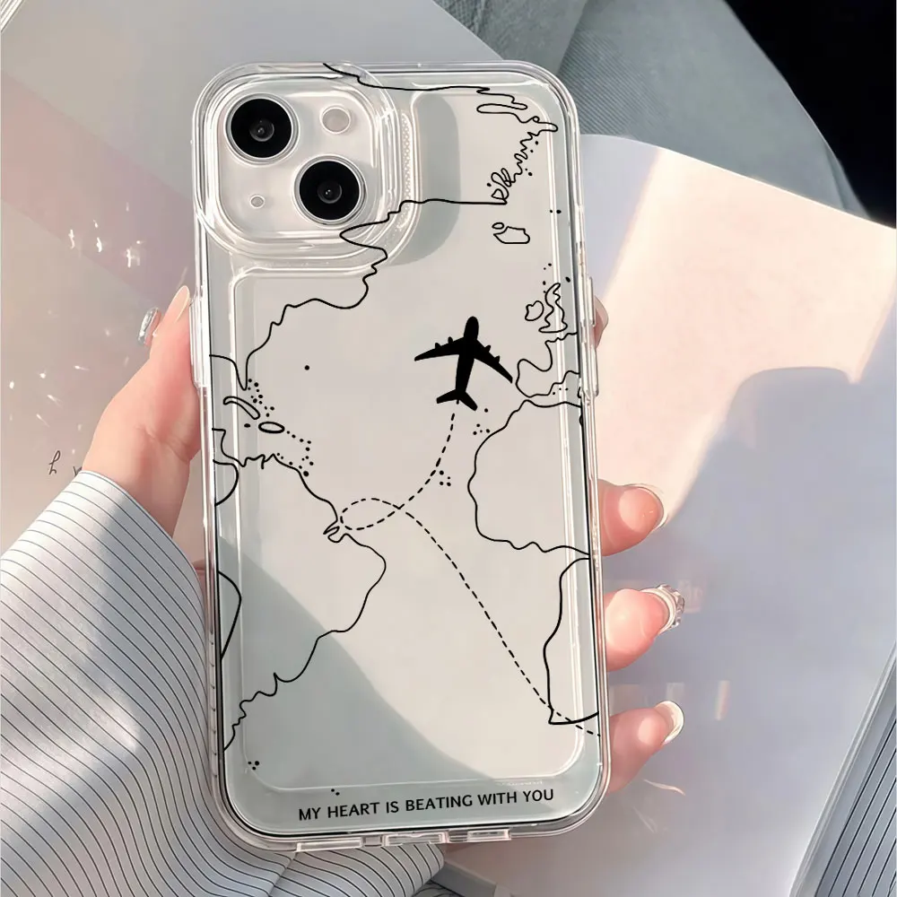 Airplane Travel Shockproof Phone Case For Samsung Galaxy S26 S24 S25 S23 Ultra S21 S22 Plus FE A36 A54 A55 A35 A56 Bumper Cover