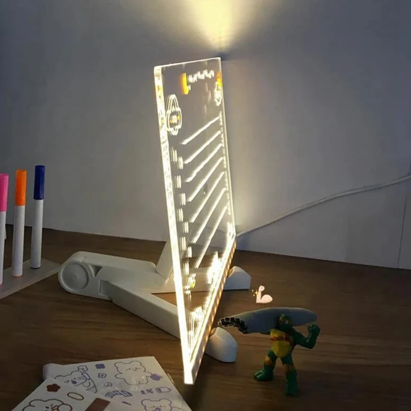 LED Note Board, Glowing Acrylic Message Marker Board With Light, Board Note Illuminated White Board