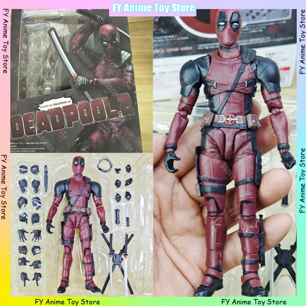 Marvel Deadpool 2.0 SHF 6 นิ้วข้อต่อเคลื่อนย้ายได้Figurineฟิล์มอนุพันธ์Action Figureของแท้ของเล่นเดสก์ท็อปเครื่องประดับ