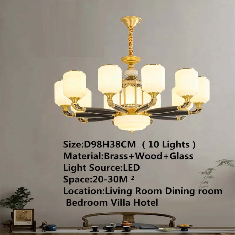 ULANI Contemporary Luxury Brass Pendent Lamp  Chinese style Living Room Dining Room Bedroom Villa Hotel Sample Room Chandelier image 2