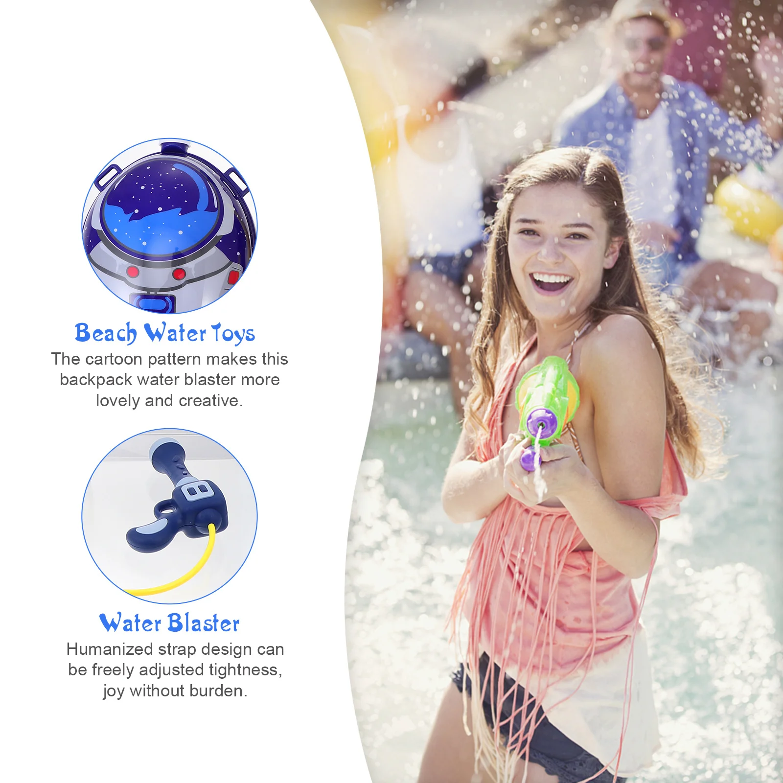 

1 комплект, 1 комплект, рюкзак, водяной пистолет для детей, летние развлечения, открытый бассейн, пляж, игры, прочный пластик, диапазон 5-8 м