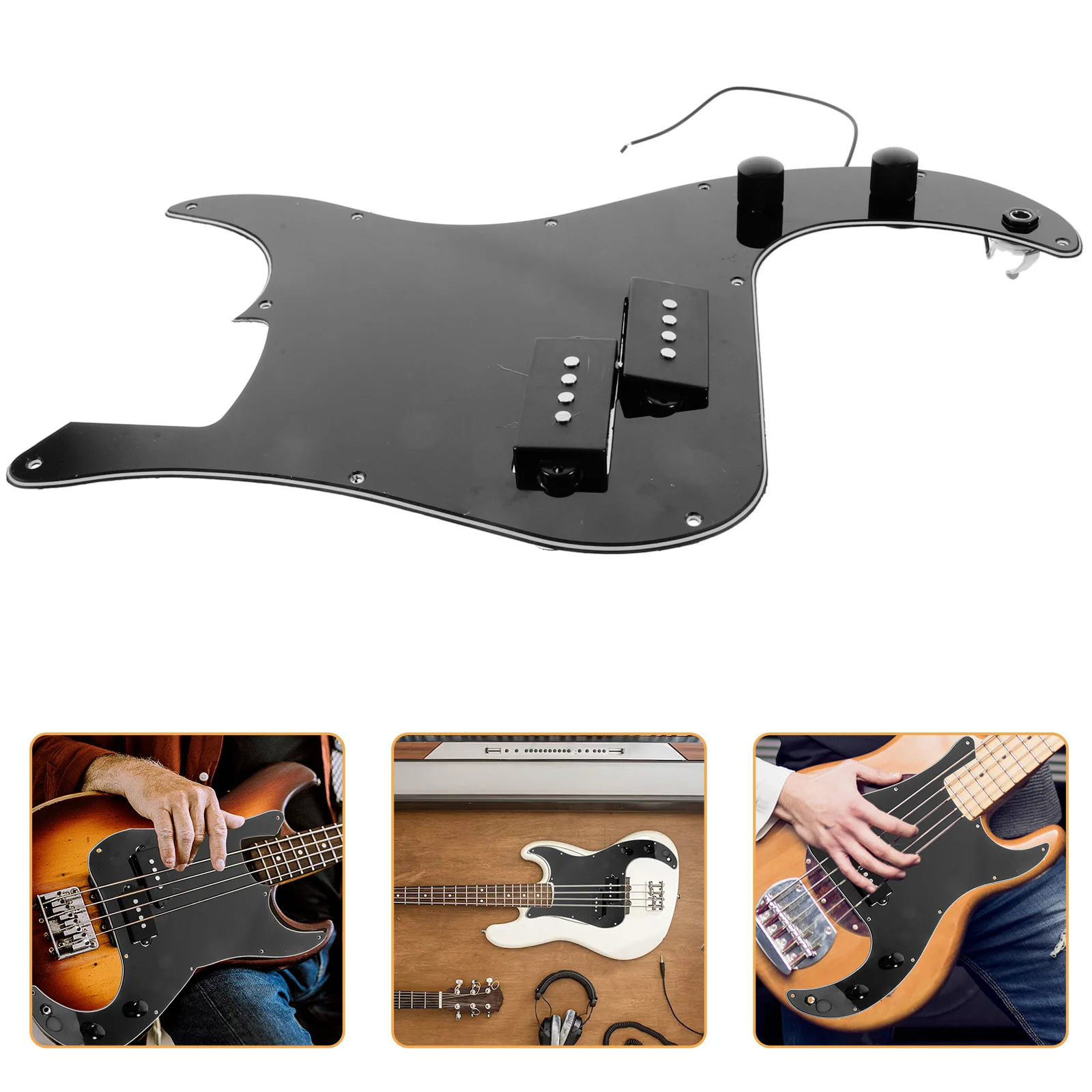 طقم بيك اب باس 3 طبقات محملة بيكجوارد لجيتار Pb Bass Tortoise Shell Sss Pickguard #5