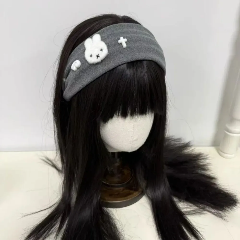 لطيف ميفي أرنب عقال رمادي واسعة حافة الكرتون الحلو إكسسوارات الشعر اعتصامات نمط عالية المظهر رائعة موضة الاتجاه