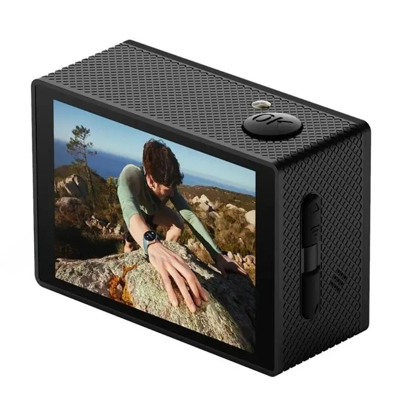 

Водонепроницаемая экшн-камера 1080P — дайвинг-велосипед 140 ° Портативный монтажный HD-видеорегистратор с широкоугольным сенсорным экраном