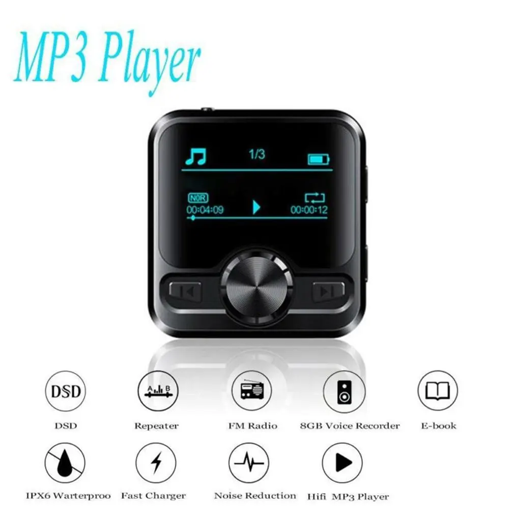 

Mini Bluetooth MP3 Player Sport Music MP3 Player Sound Record Built-in 8GB HiFi Portable Audio Walkman With Radio Dropshipping