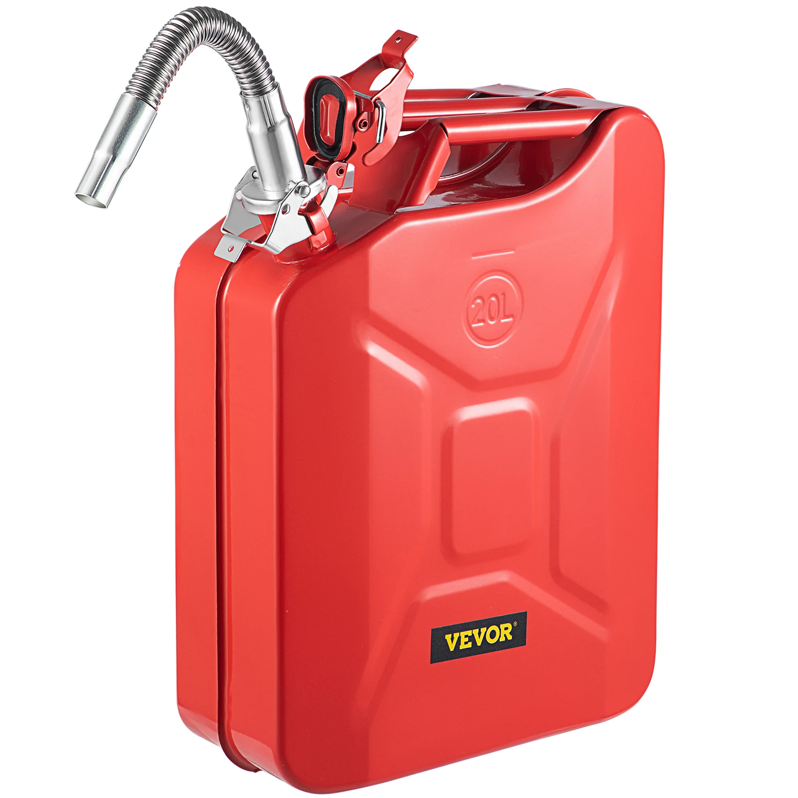 

VEVOR 5.3 Gallon/20 L Portable Jerry Gas Can with Flexible Spout System Rustproof ＆ Heat-resistant Steel Fuel Tank for Cars