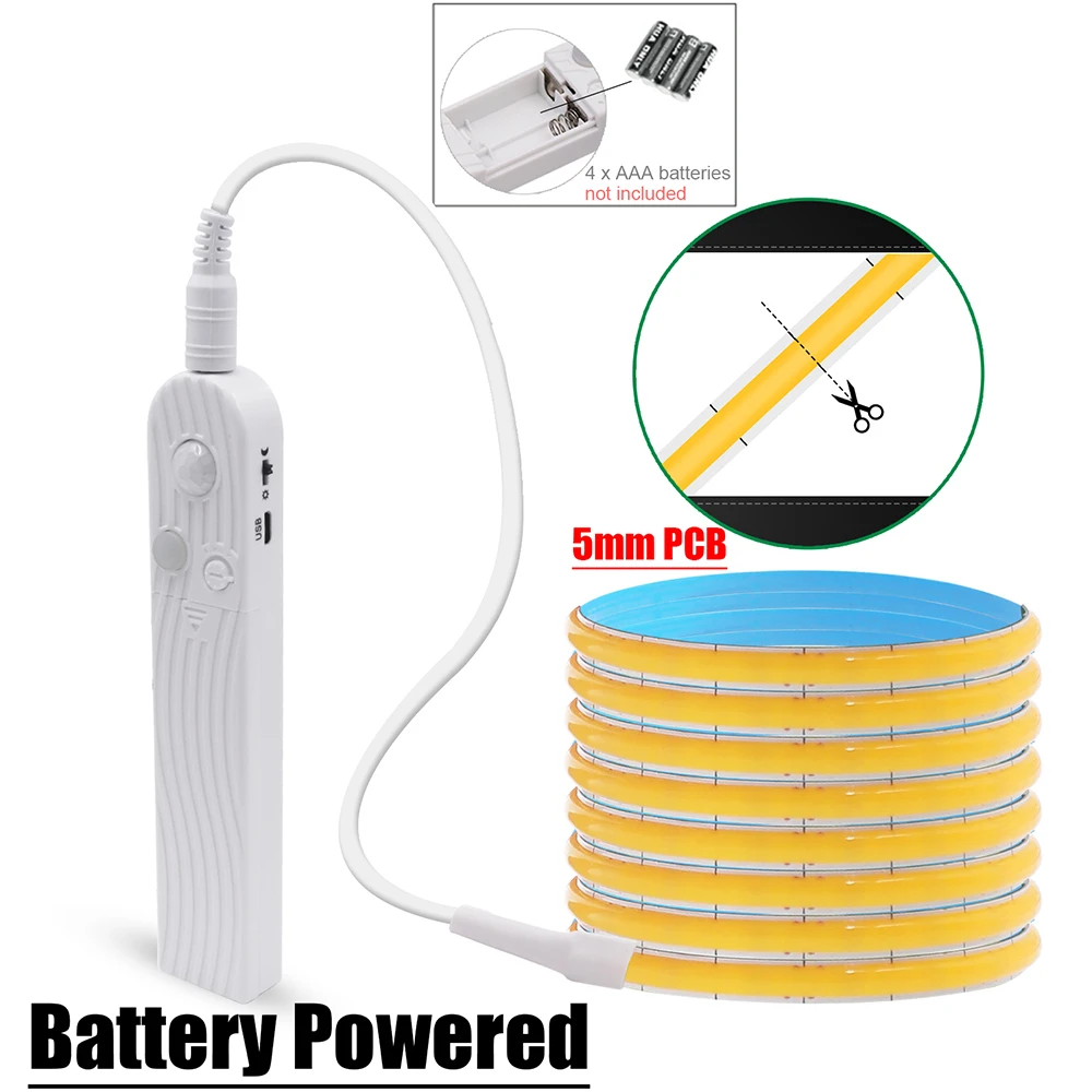 HAGAHA 5V LED COB Lichtleiste Bewegungsmelder 4