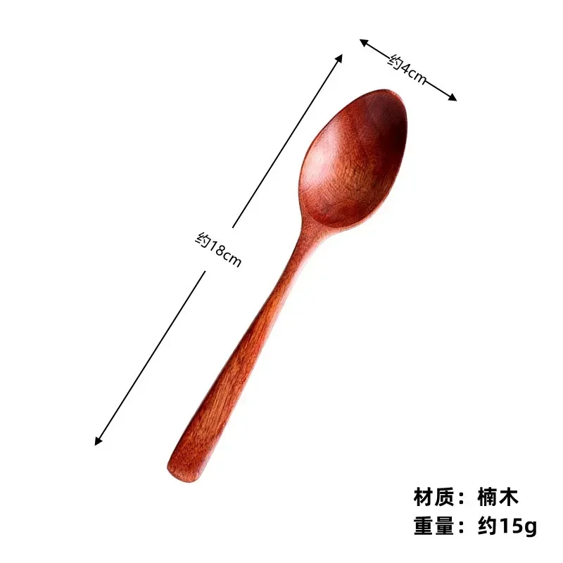 Adult retro wooden spoon to eat noodles soup spoon household wooden rice spoon handmade  Simple and practical