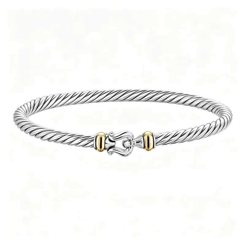 Silver Tone Alloy Wide Twisted Cable Flex Bracelet for Women, Spiral Bangle with CZ Pavé Detail, Minimalist Everyday Jewelry