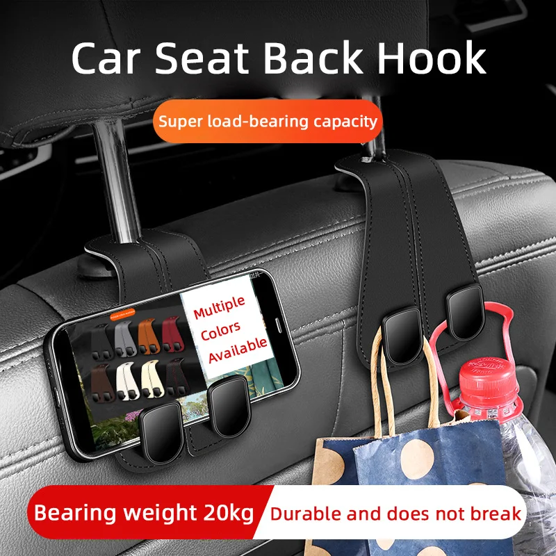 

Quality Car Headrest Hook Plastic Metal Rear Seat Hanging Dual Hook 20KG Large Load-Bearing Alloy Hook Hanger Universal Parts