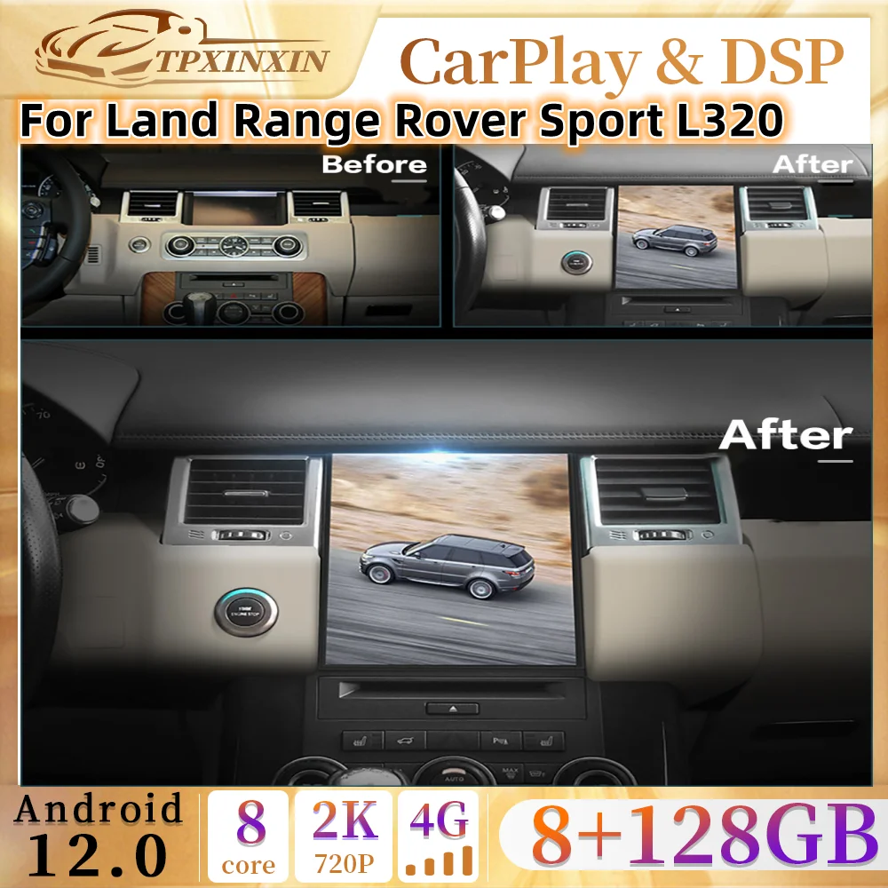 For Range Rover Sport L320 2010 - 2013 Tesla Screen Android 11.0 Car Radio Multimedia Auto Player Navigation Stereo GPS CarPlay