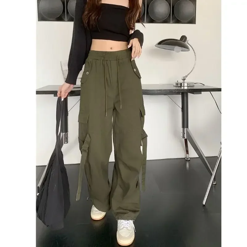 Mopping Pants Women Streetwear Harajuku Retro American Style Hipster Baggy Aesthetic Trousers Vintage High Waist Mujer New