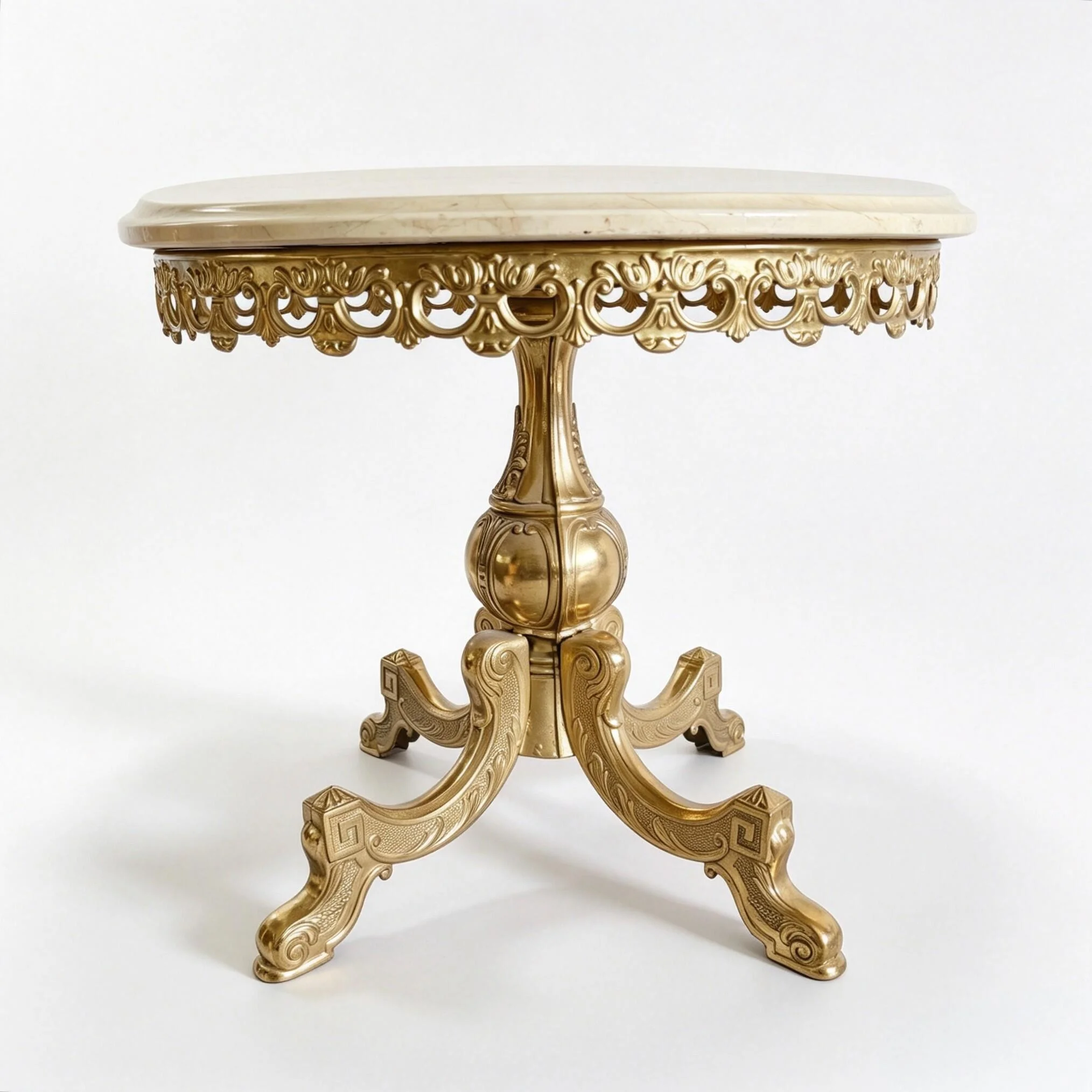 Luxury hand-painted gold carving coffee table, design sense