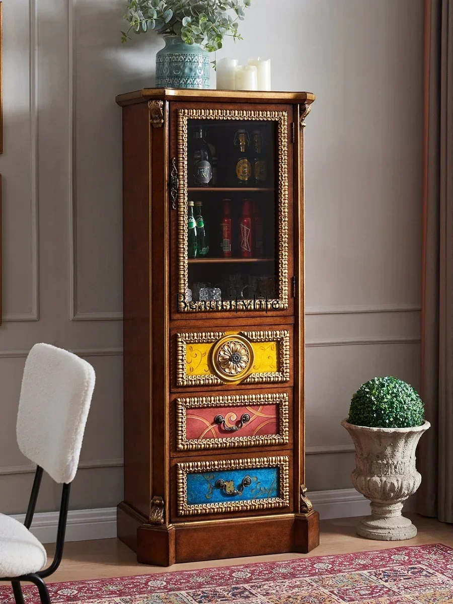 

American Style French Style Painted Wine Cabinet Sideboard Cabinet Cupboard Size Chest of Drawers Supporting