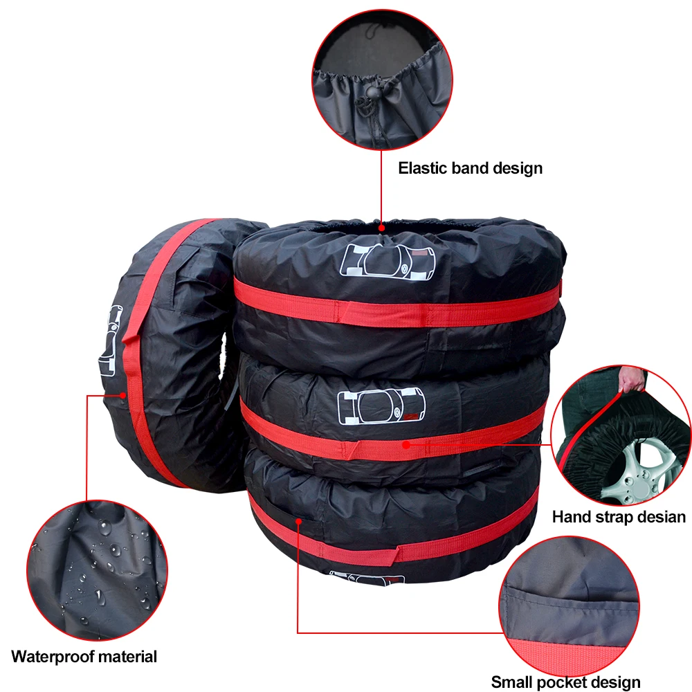 S/L Tire Storage Bags Dustproof Waterproof Vehicle Wheel Protector Car Spare Tire Cover Case Auto Tyre Accessories Polyester