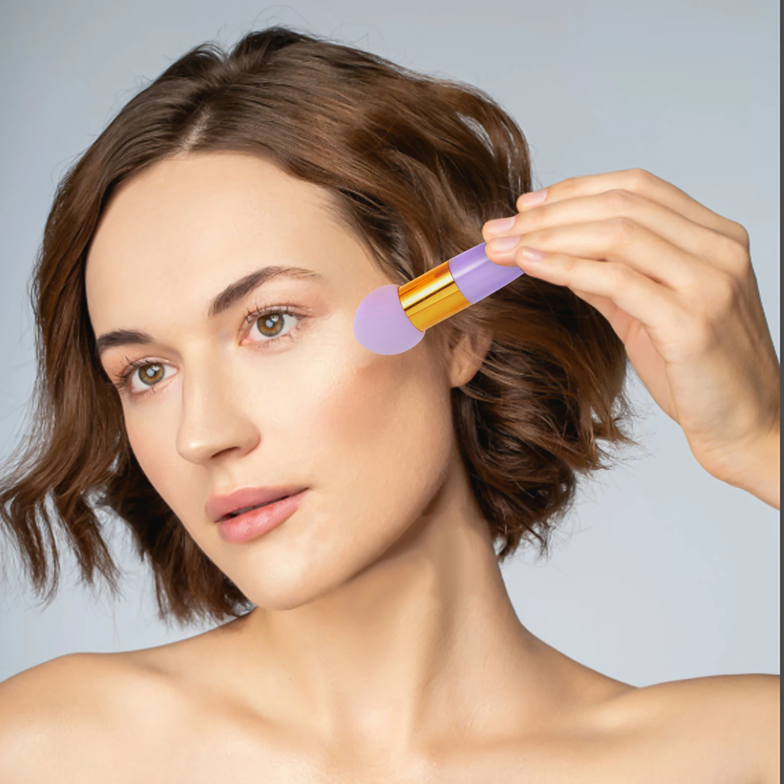 3 Stück abgewinkelter Make-up-Schwammgriff, Puff Foundation, Pudermischung, wiederverwendbar, tragbar, Beauty-Tool für Touch-Ups unterwegs