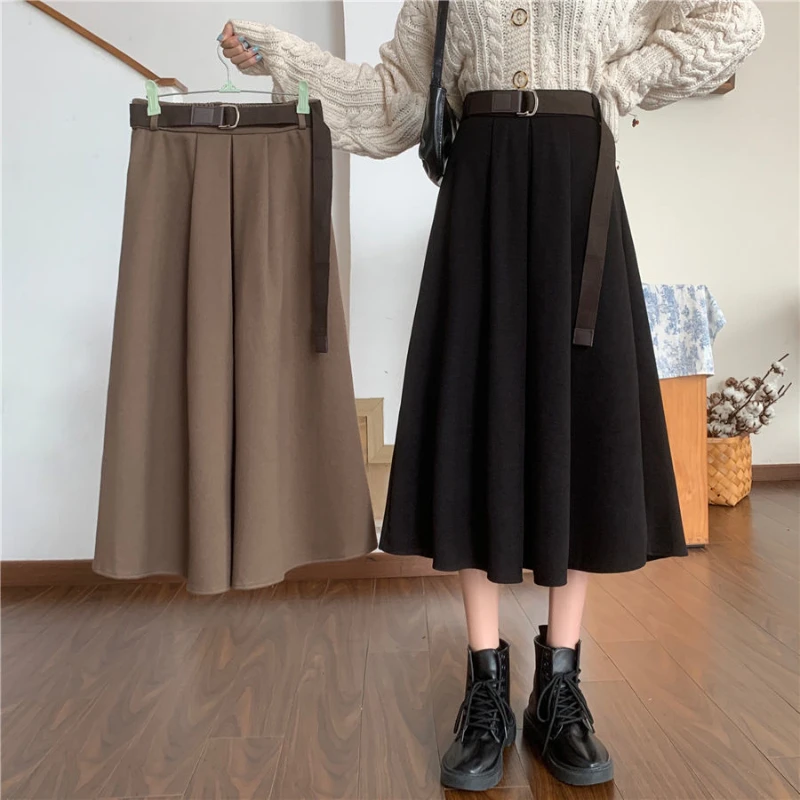 

Half Skirt Women's New Retro Mid Length Skirt Versatile Black Hip Hugging Slimming A-line Skirt