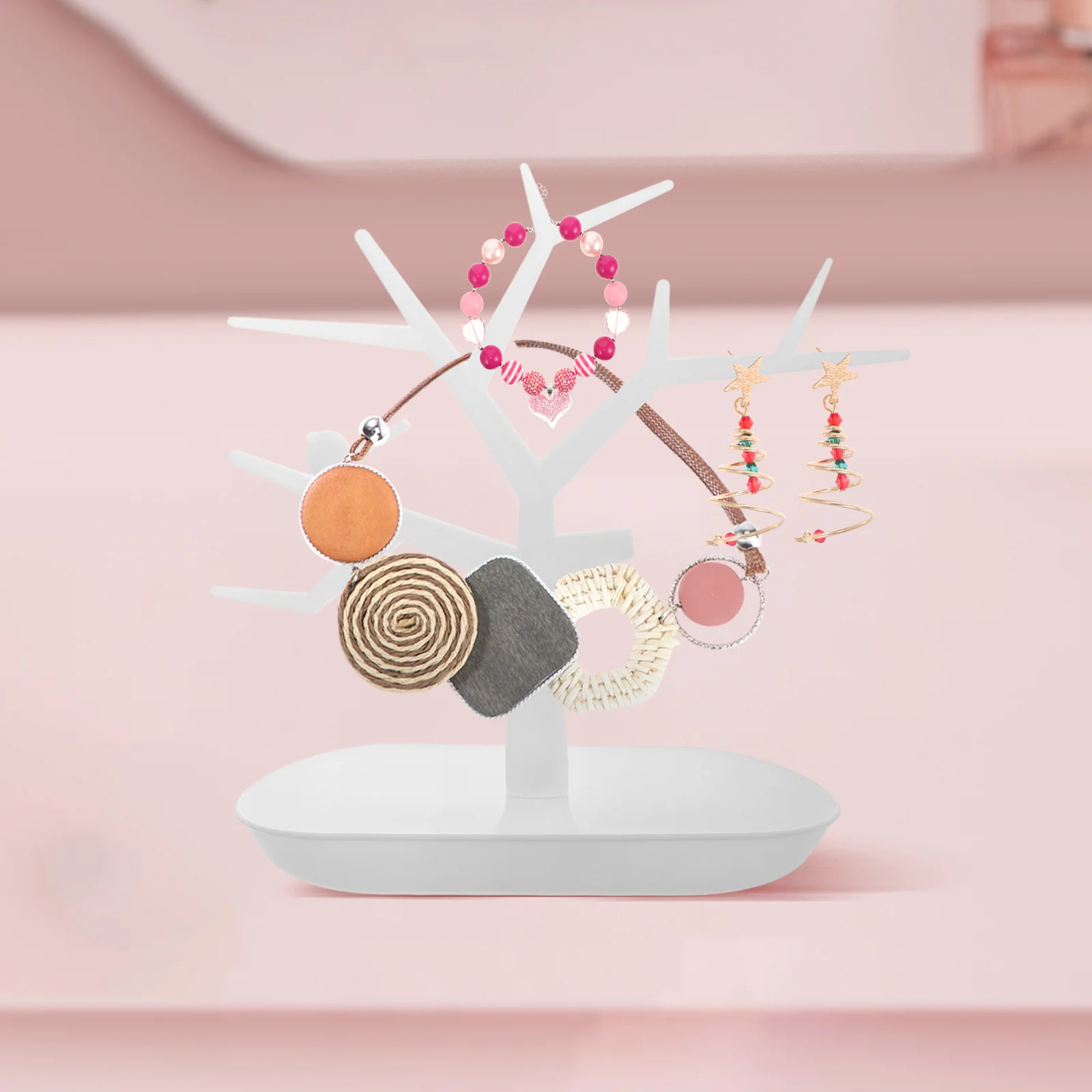 

Jewelry Storage Rack Organizer Earring Tree Shaped Holder Household Creative Stand