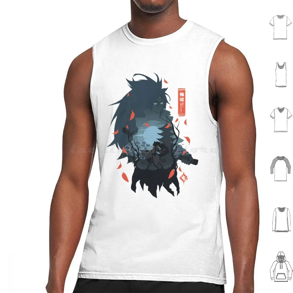 Guilty Gear Baiken Classic Tank Tops Print Cotton Guilty Gear Guilty Gear Anime Strive Game Baiken Fighting Game Fgc