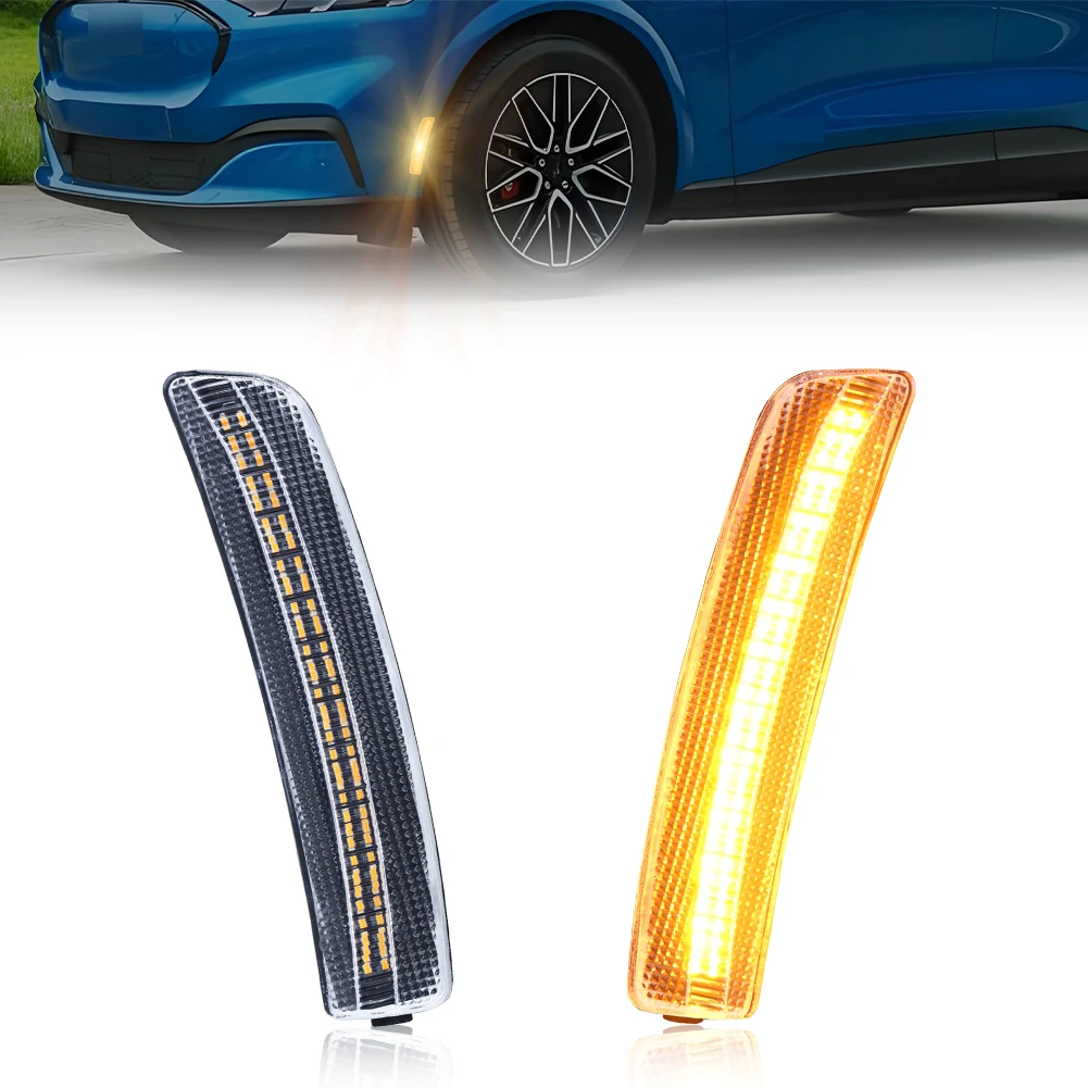 

Комплект из 2 передних боковых габаритных фонарей-отражателей с LED-подсветкой для Ford Mustang Mach-E 2021-2025 годов