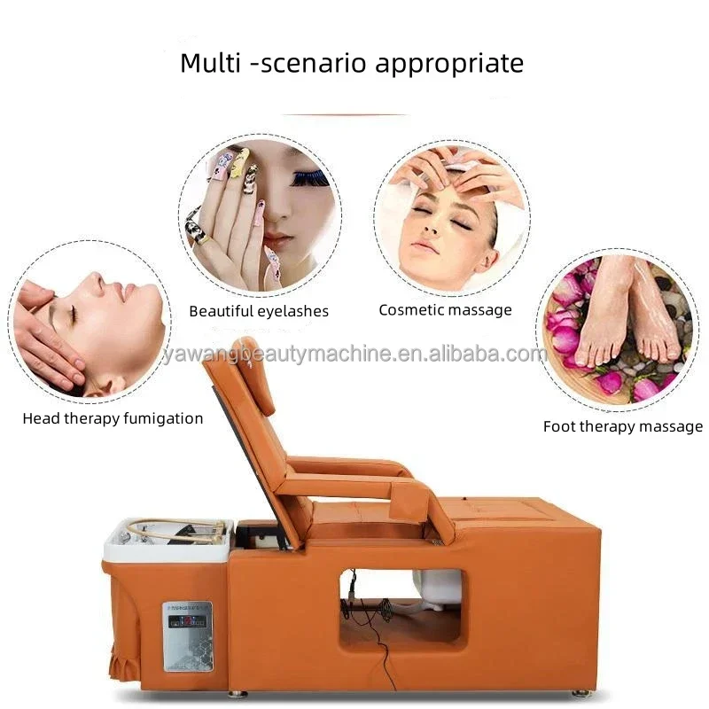 

Massage Spa Shampoo Bed Water Storage Type Hair Salon Head Basin Chair With Water Circulation And Tank