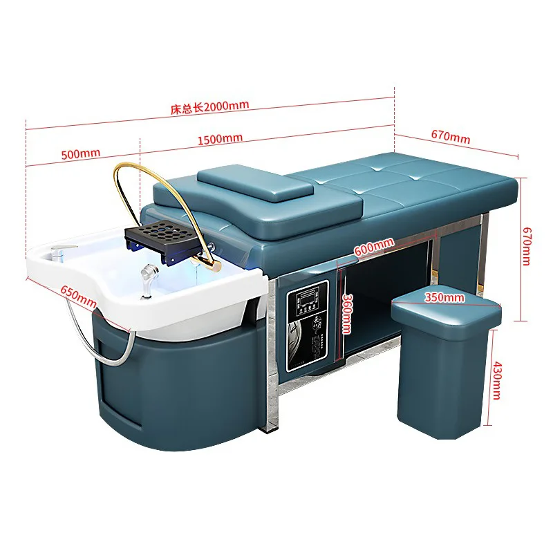 Ceramic basin head treatment shampoo bed barber shop special Thai massage water circulation fumigation stainless steel beauty
