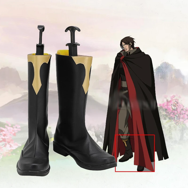 

Castlevania Trevor Belmont Belmondo Cosplay Costume Shoes Black Handmade Leather Boots