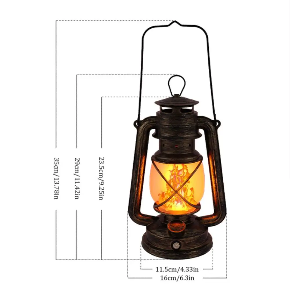 3 Lighting Modes Retro LED Camping Light USB Charging Retro Style Hanging Tent Light Flame Effect Portable Design Outdoor Light