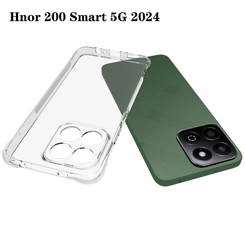 Honor 200 Smart 5G 2024 Case Air Cushion Shockproof Airbag Clear Silicone TPU Back Cover Phone Case for Honor 200 Smart 5G 2024