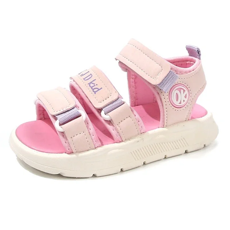 

Girls' Sports Sandals 2026 Summer New Adjustable Straps Non-slip Soft Sole Summer Beach Shoes Kids Casual Walking Sandals