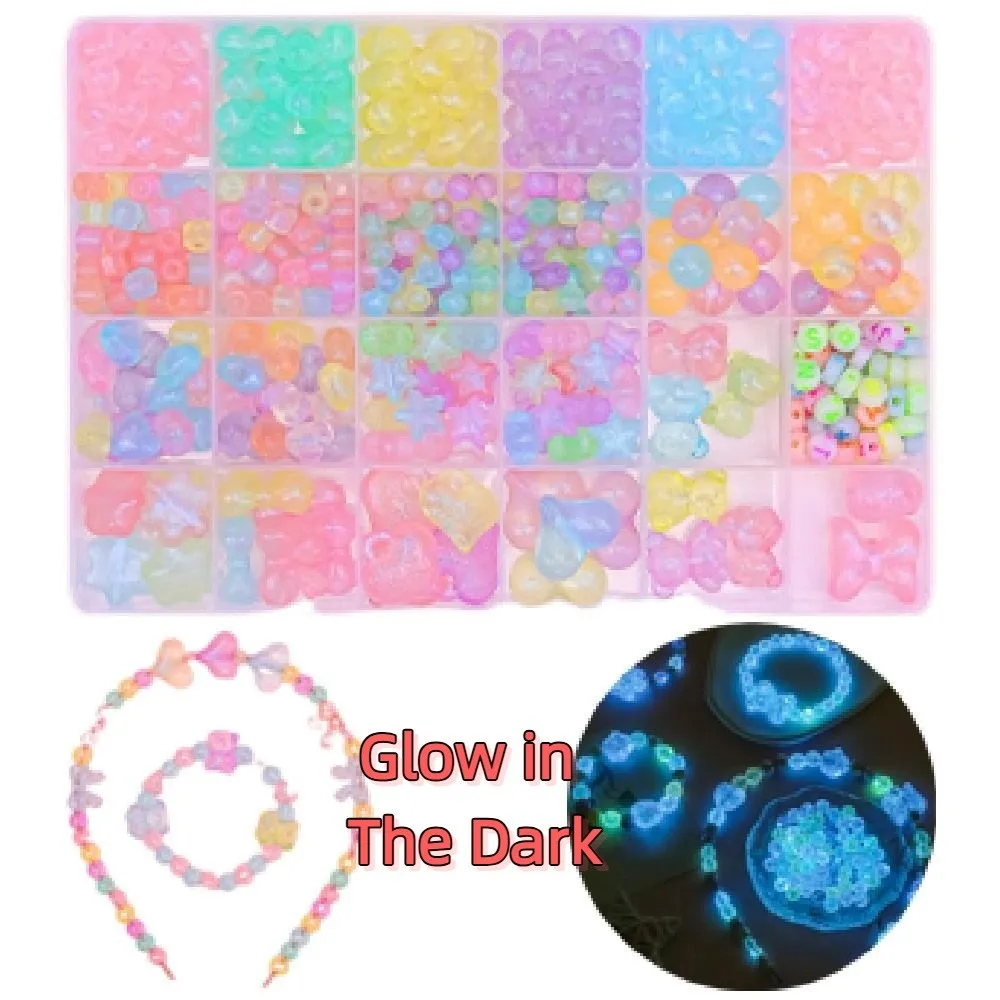 24 Grid DIY Handmade Beaded Kit Toy Creative Acrylic Beads Bracelet Making Kit Kawaii Candy Color DIY Jewelry Making Kit
