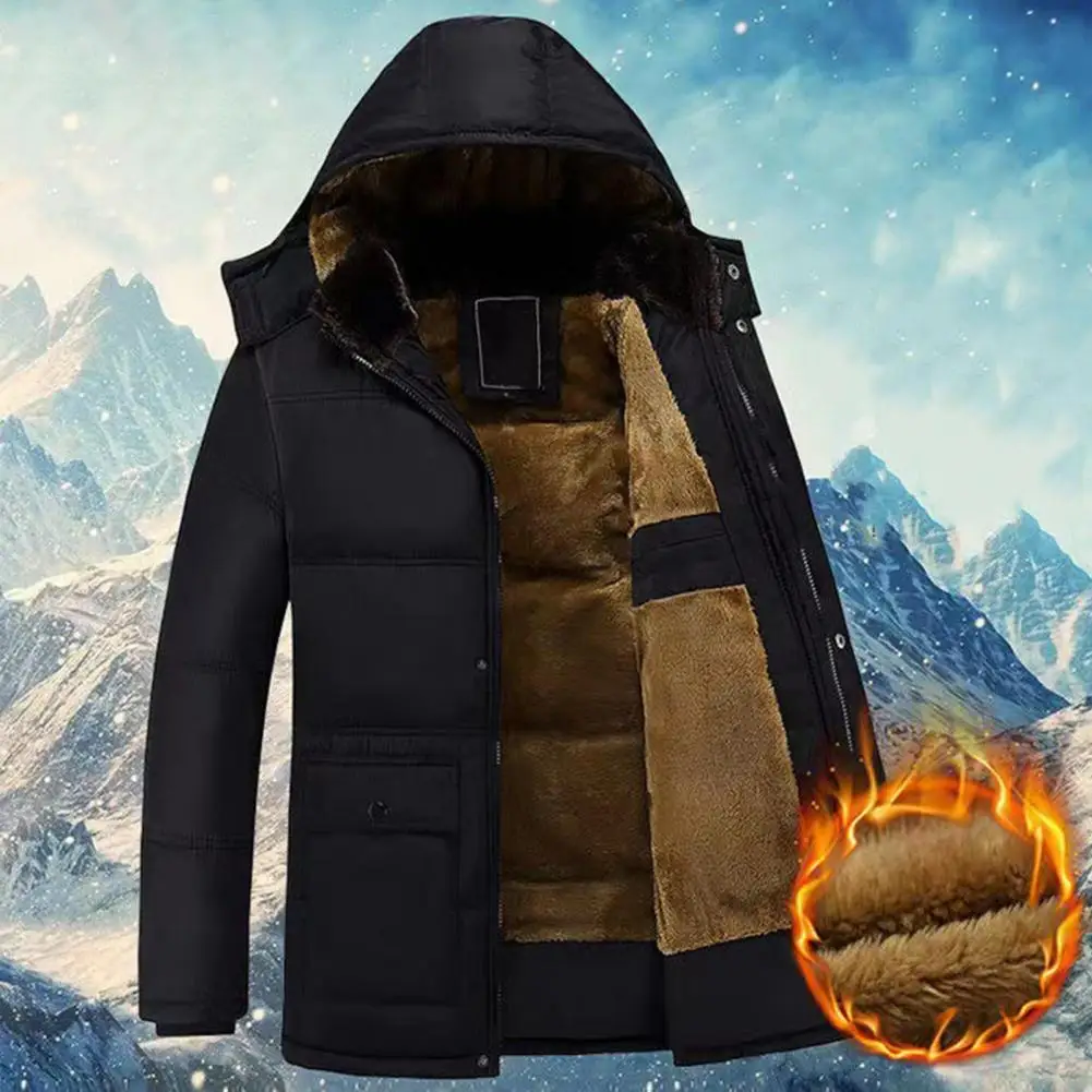 Herren Baumwoll mantel mit Taschen Herren vielseitige Winter jacke Herren Kapuzen Daunen jacke mit Plüsch futter wind dichtes Design Langarm