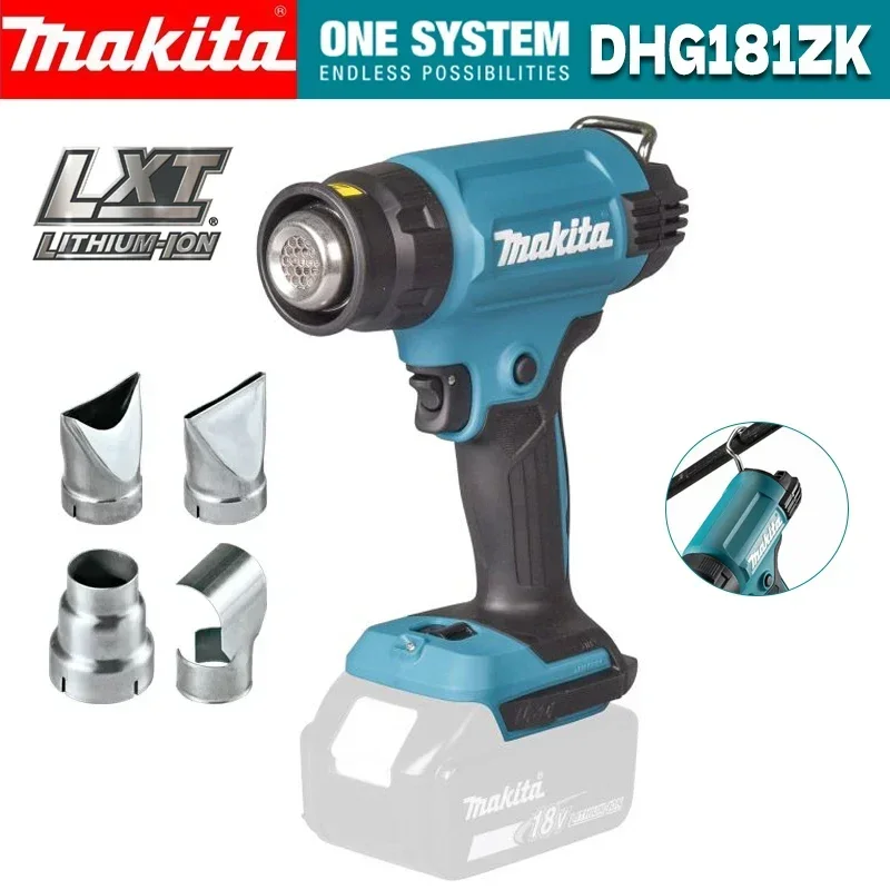 Makita DHG181 Cordless Heat Gun 18V LXT Lithium High Power Welding Thermal Blower Shrink Wrapping Tools Hot Air Gun DHG181ZK