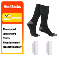 Rechargeable Electric Heated Ski Socks, Three-Speed, Controlled Temperature, Outdoor Sports, Comfortable, Warm, Winter, 2023