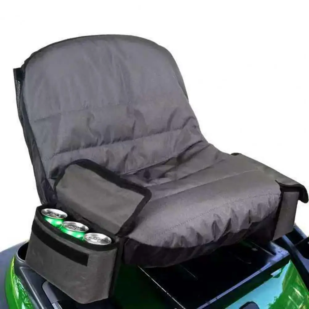 Water-resistant Mower Seat Cover Oxford Cloth Mower Seat Cover Waterproof Lawn Mower Seat Cover with Drink Pouch Mesh for Riding
