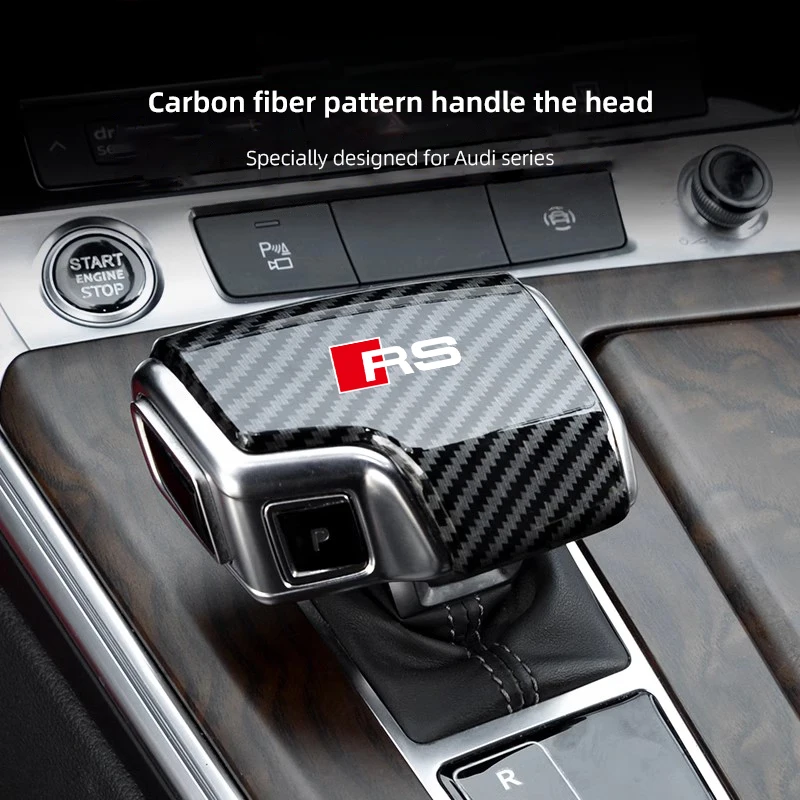 مقبض ناقل حركة السيارة غطاء مقبض ألياف الكربون ABS الملحقات الداخلية لأودي سلاين RS A6L Q5 A5 A4L Q7 B9 S4 S5 A7 A3 Q3 A8 #6