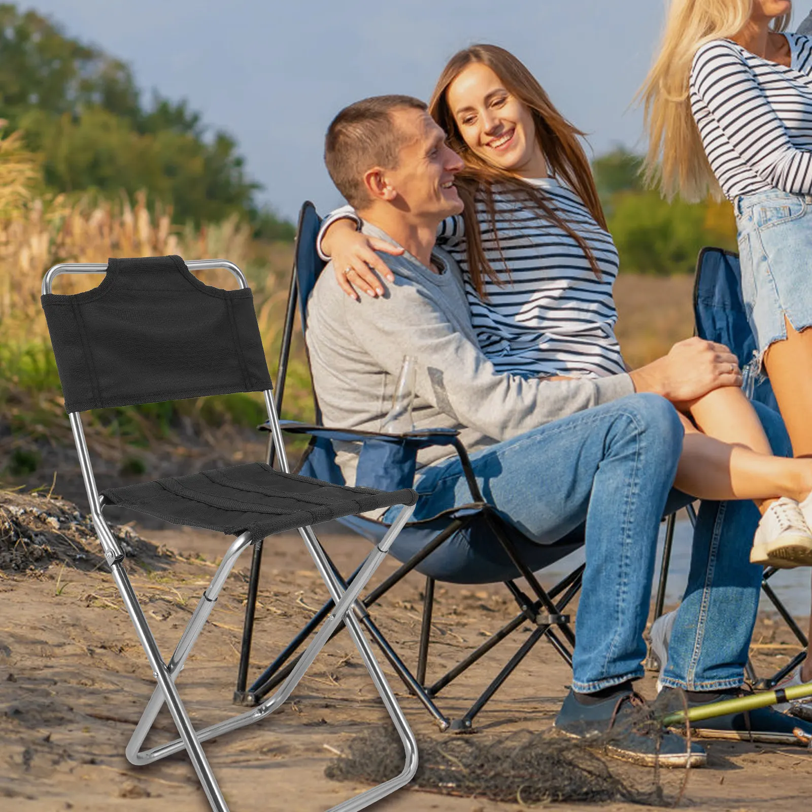 

Lightweight Folding Chair Outdoor Portable Camping Stool High-Grade Alloy Polyester Comfortable Fishing Picnic Chair Leisure