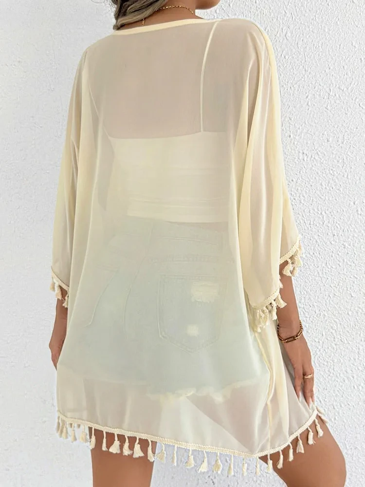 مثير المرأة الصلبة قصيرة الأكمام بيكيني Cove Up شرابات سيدة فستان الشاطئ عادية أنثى البرازيلي ملابس السباحة التستر