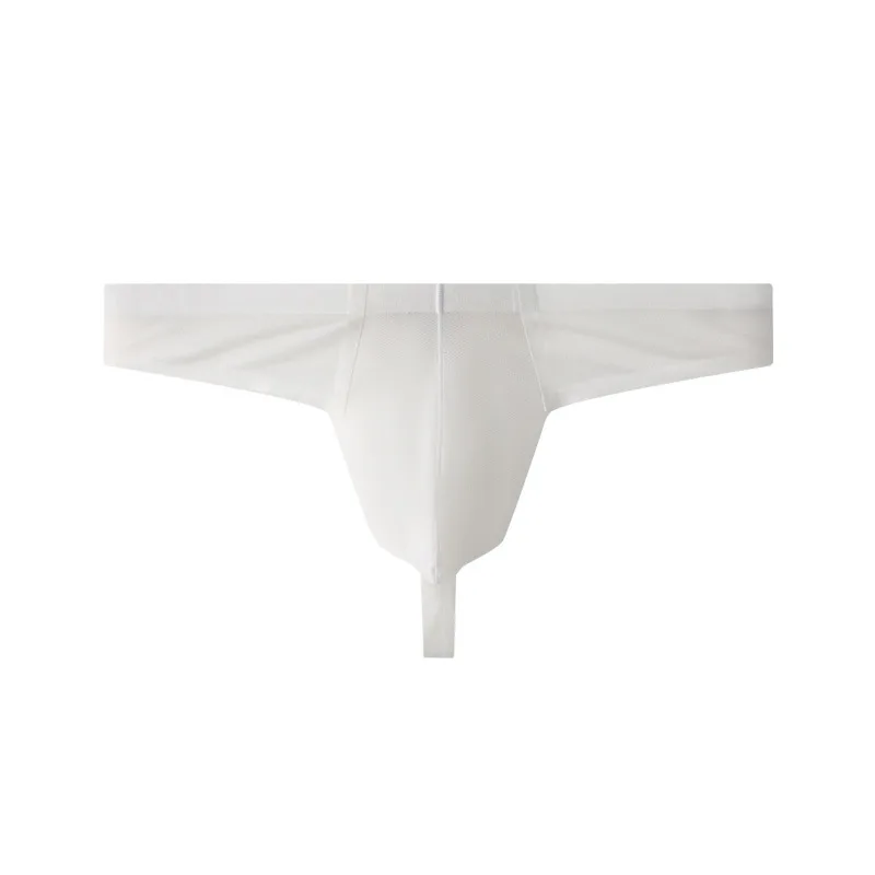 Men Low Waist Single Strap Thong Ice Silk One Piece Seamless Quick Dry Breathable Sexy T-back Male Underwear