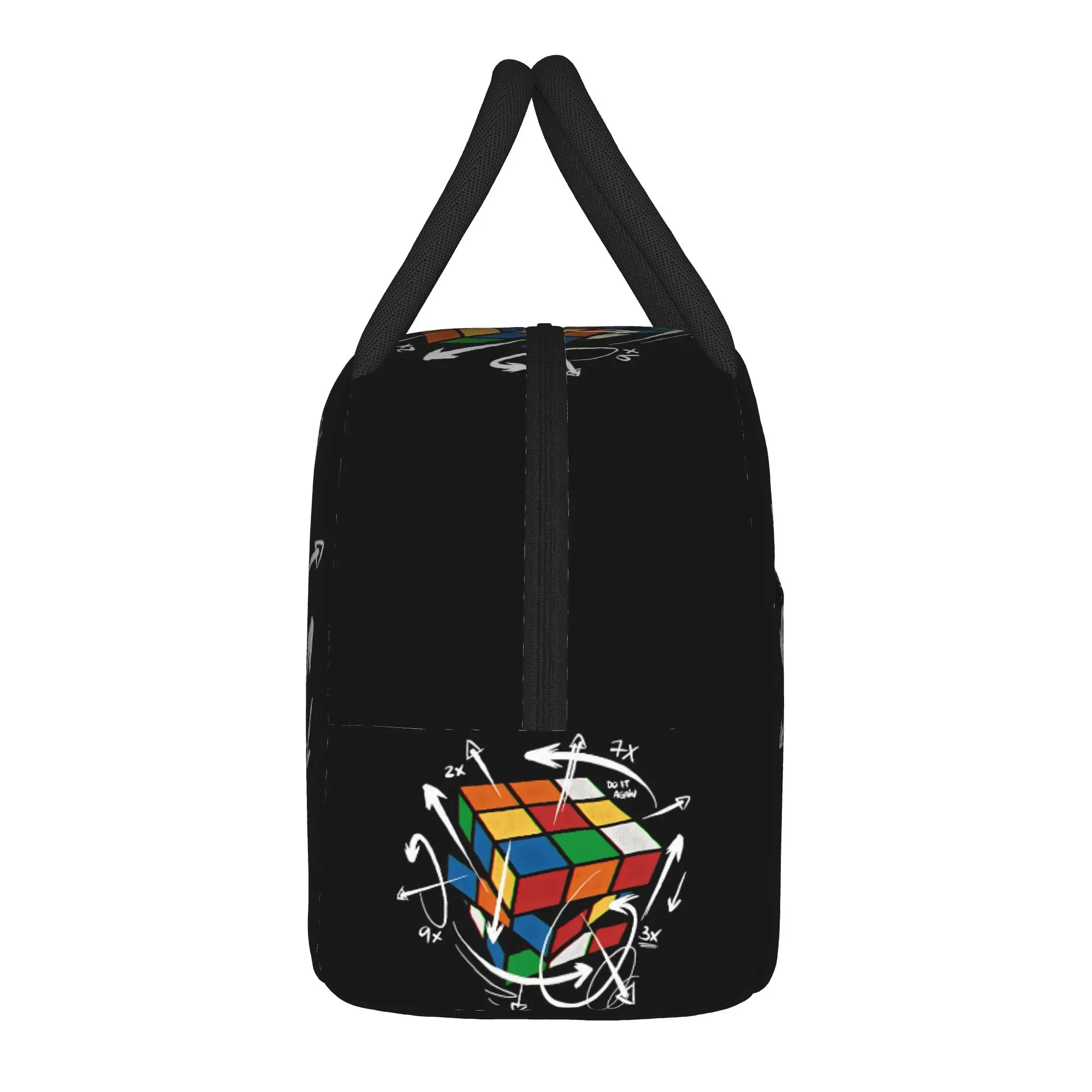 Math Rubiks Player Cube Math Lovers Lunch Bag  Portable Lunch Box Child Office Print Cooler Bag Cute Oxford Thermal Lunch Bags