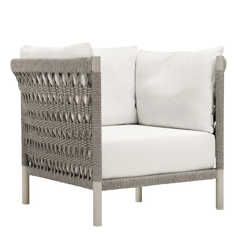 

Nordic outdoor sofa teak courtyard villa leisure rattan chair hotel bed and breakfast terrace rattan furniture
